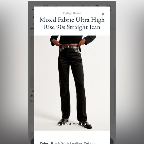 Abercrombie & Fitch- The 90s Straight, Ultra High-Rise, Faux Leather Pants NWOT - Picture 5 of 5